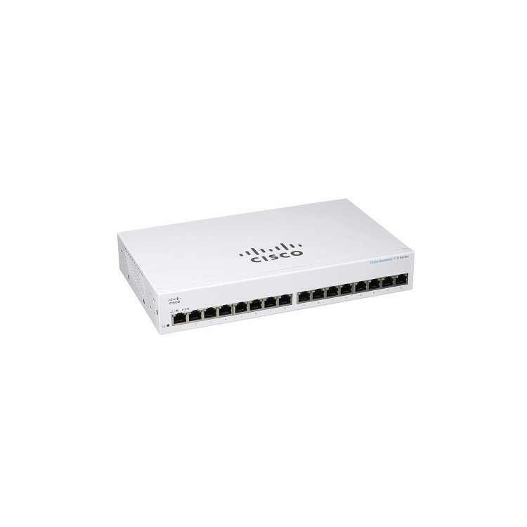 Cisco Business 110 Series 110-16T 16-Port Gigabit Ethernet Non-PoE L2 Rack-mountable Unmanaged Switch