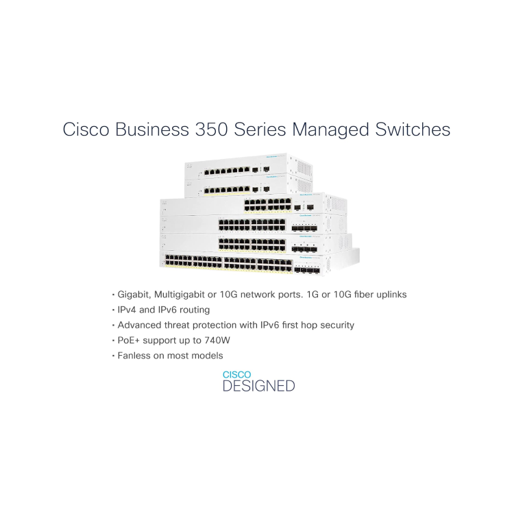 Cisco Business 350 Series CBS350-24XT 24-Port Gigabit Ethernet Non-PoE L3 Rack-mountable Managed Switch