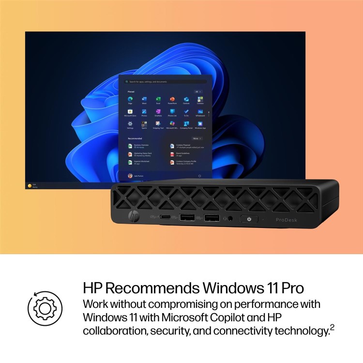 HP ProDesk 4 G1i Intel Core Ultra 5 235T 8GB RAM 256GB SSD Windows 11 Pro Mini PC