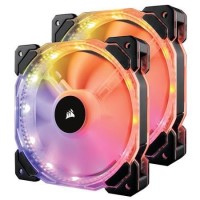 Corsair HD140 RGB LED High Performance 140mm PWM Fan - Twin Pack with Controller