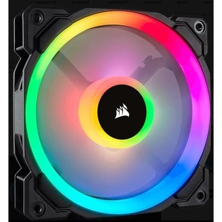 Corsair LL120 RGB 120mm Dual Light Loop RGB LED PWM Fan - 3 Fan Pack with Lighting Node PRO