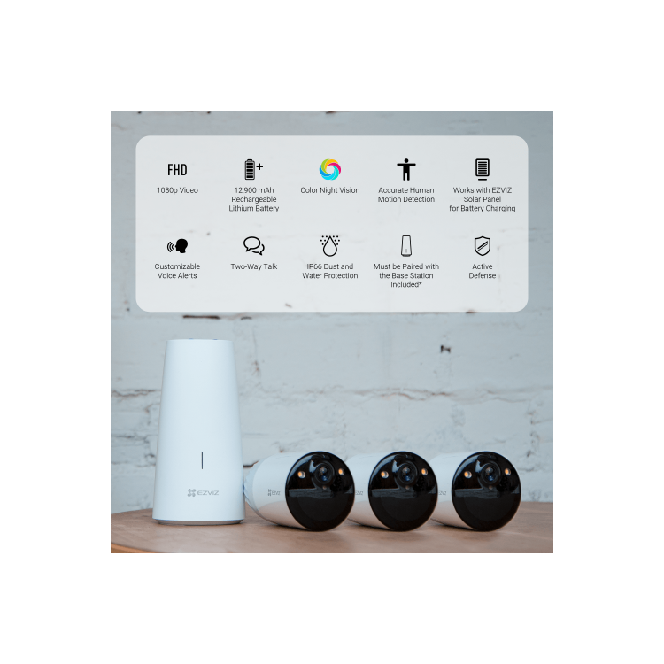 EZVIZ 2MP Full HD Indoor & Outdoor Battery Surveillance Camera - with Base Station