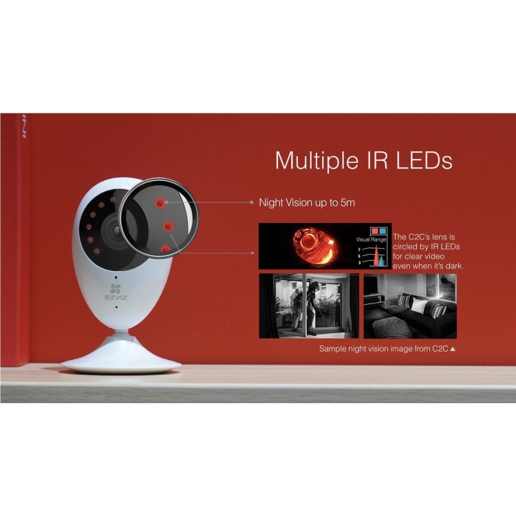 EZVIZ Mini O Indoor 720p HD Smart Wi-Fi Camera - Works with Amazon Alexa & Google Assistant IFTTT