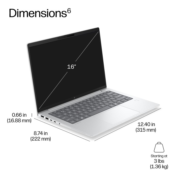 HP EliteBook 6 G2q Next Gen AI Copilot+ PC Snapdragon 32GB RAM 512GB SSD 14 Inch Windows 11 Pro Laptop