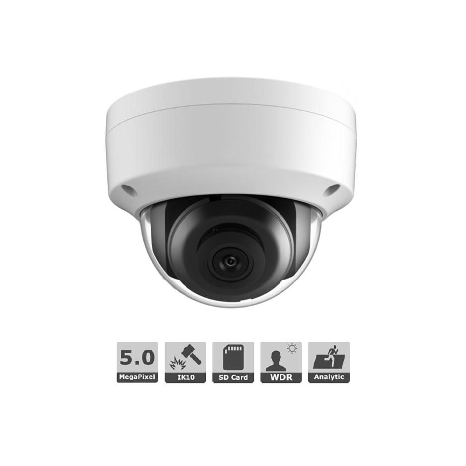 Hikvision 5MP Motion Detecting IP Dome Camera 2.8mm Lens on Servers Direct