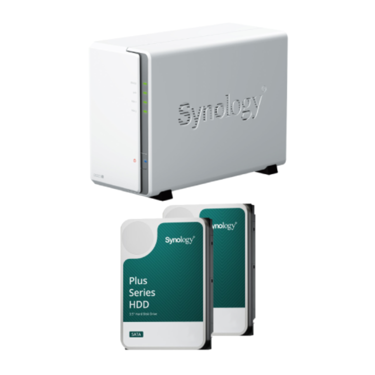 Synology DiskStation DS223j 1GB RAM with 8TB Installed Storage 2 Bay SATA Desktop NAS