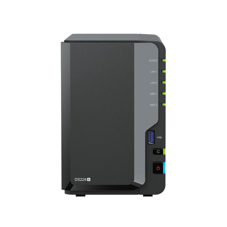 Synology DiskStation DS224+ 2GB RAM with 12TB Installed Storage 2 Bay SATA Desktop NAS