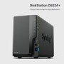 Synology DiskStation DS224+ 2GB RAM with 8TB Installed Storage 2 Bay SATA Desktop NAS Storage