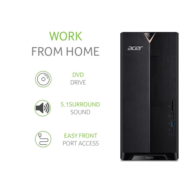 Acer Aspire MT Core i3-10100 8GB 1TB HDD Windows 10 Desktop