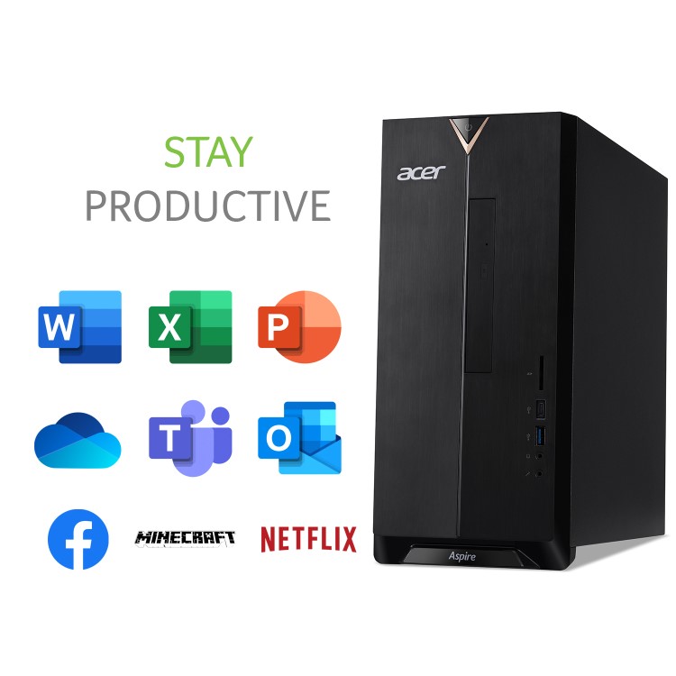 Acer Aspire MT Core i3-10100 8GB 1TB HDD Windows 10 Desktop