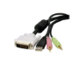 15 ft 4-in-1 USB DVI-D Audio and Microphone KVM Cable