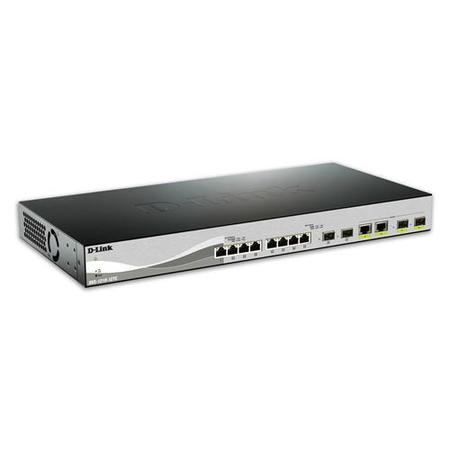 D-Link 8-port 10-Gigabit Ethernet Smart Managed Switch with 2-port SFP+ and 2-port 10GBASE-T/SFP+ combo design