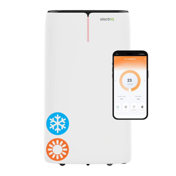 EcoSilent 12000 BTU Smart Portable Air Conditioner with HEPA Air Purifier and Heat Pump