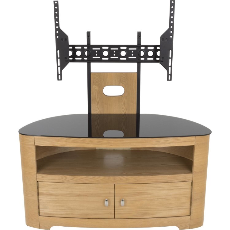 Blenheim Affinity Curved Combi TV Stand 1000 Oak / Black Glass