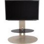 Chepstow Affinity Oval Pedestal TV Stand 930 Whitewashed Oak / Black Glass