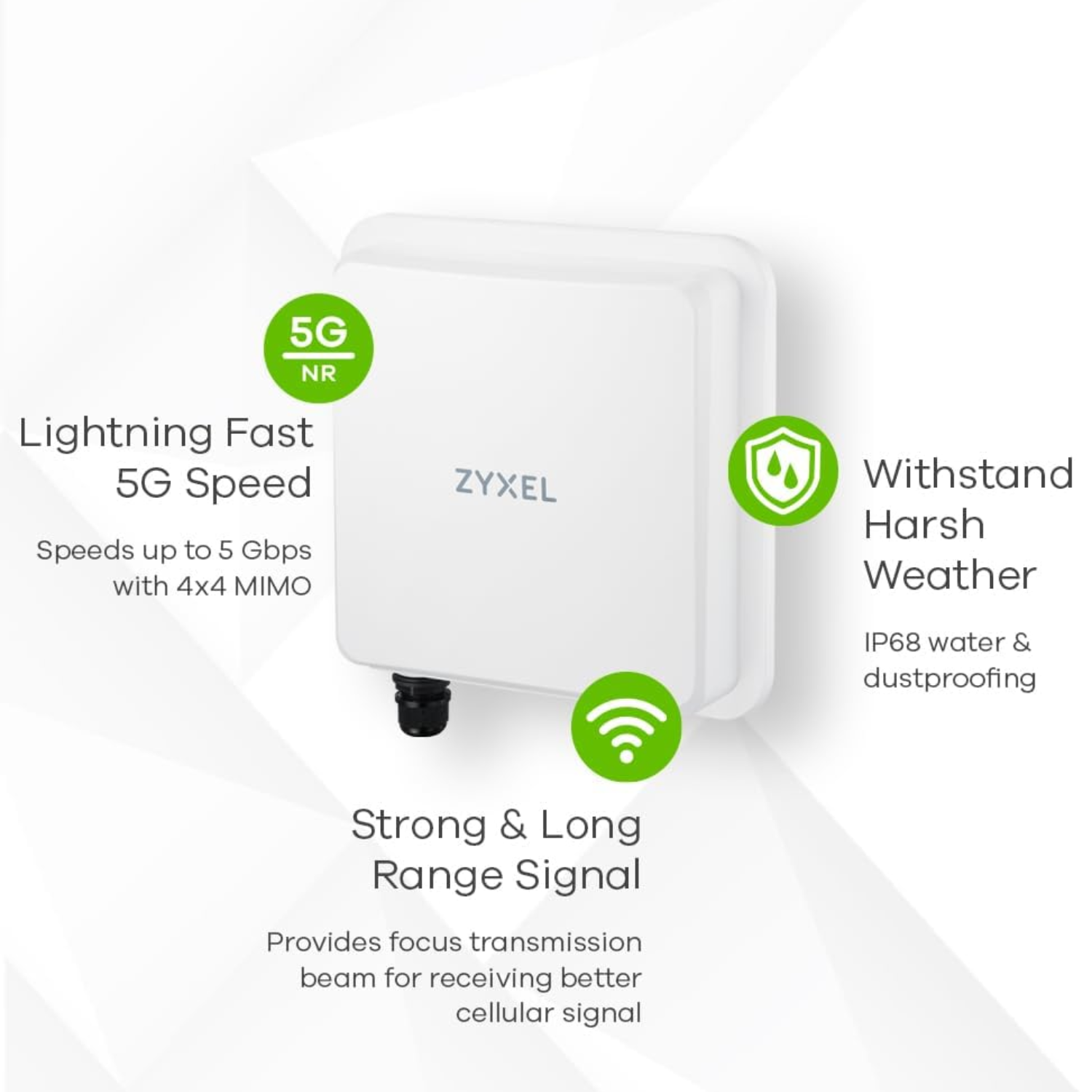 ZYXEL 4G / 5G Modem + Wireless Router Dual Band AX3000 1x2.5G Kültéri ZYXEL 4G / 5G Modem + Wireless Router Dual Band AX3000 1x2.5G Kültéri