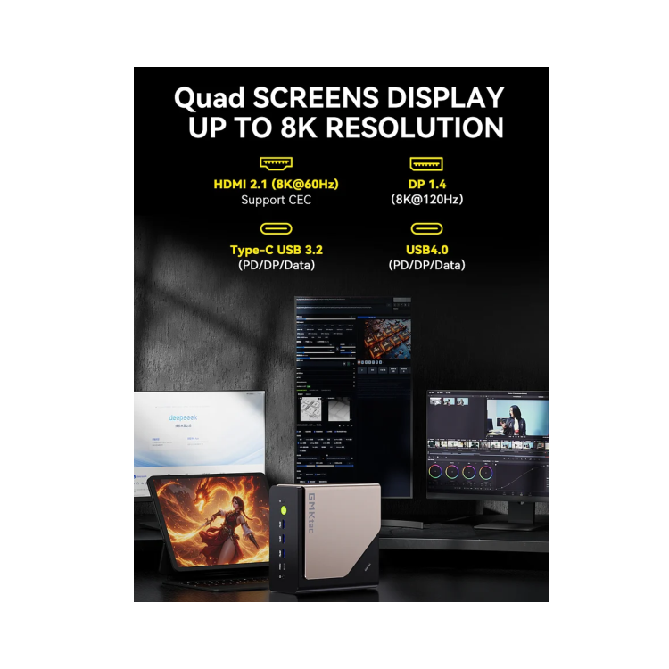 GMKTec NucBox EVO-T1 Intel Ultra 9 285H 64GB RAM 2TB SSD Windows 11 Pro Desktop PC