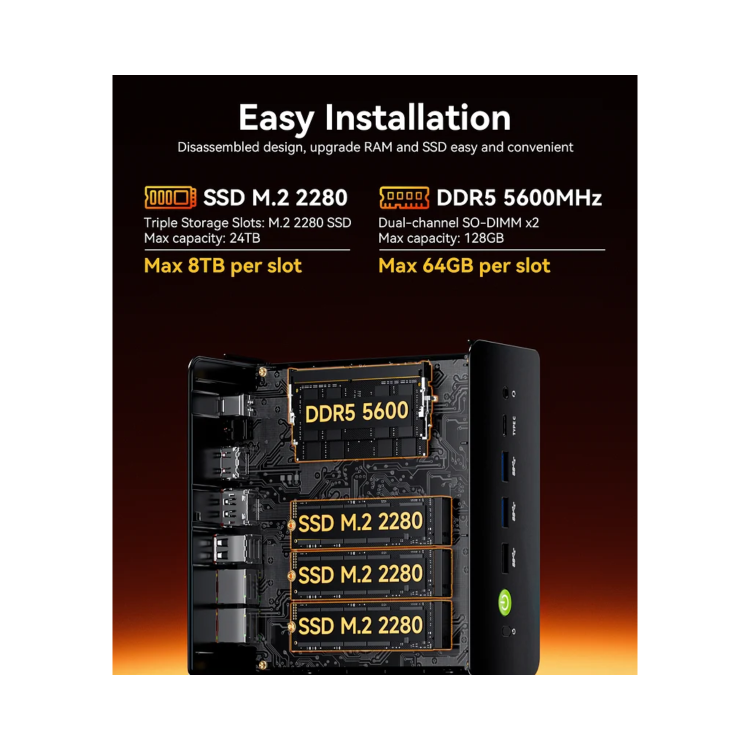 GMKTec NucBox K12 AMD Ryzen 7H 255 32GB RAM 1TB SSD Windows 11 Pro Desktop PC