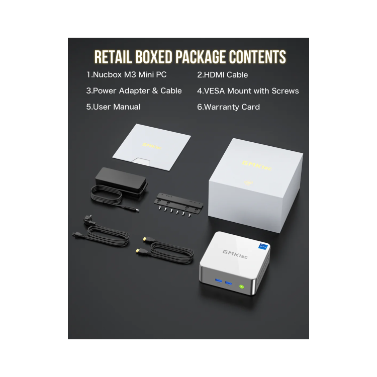 GMKTec NucBox M3 Intel Core i5-12450H 16GB RAM 512GB SSD Windows 11 Pro Mini PC