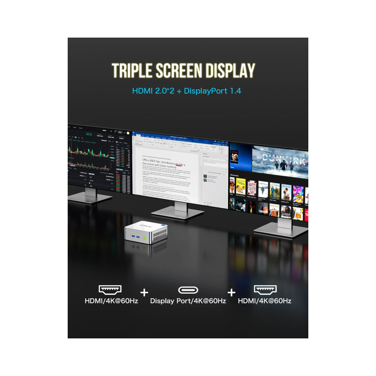 GMKTec NucBox M3 Intel Core i5-12450H 16GB RAM 1TB SSD Windows 11 Pro Mini PC