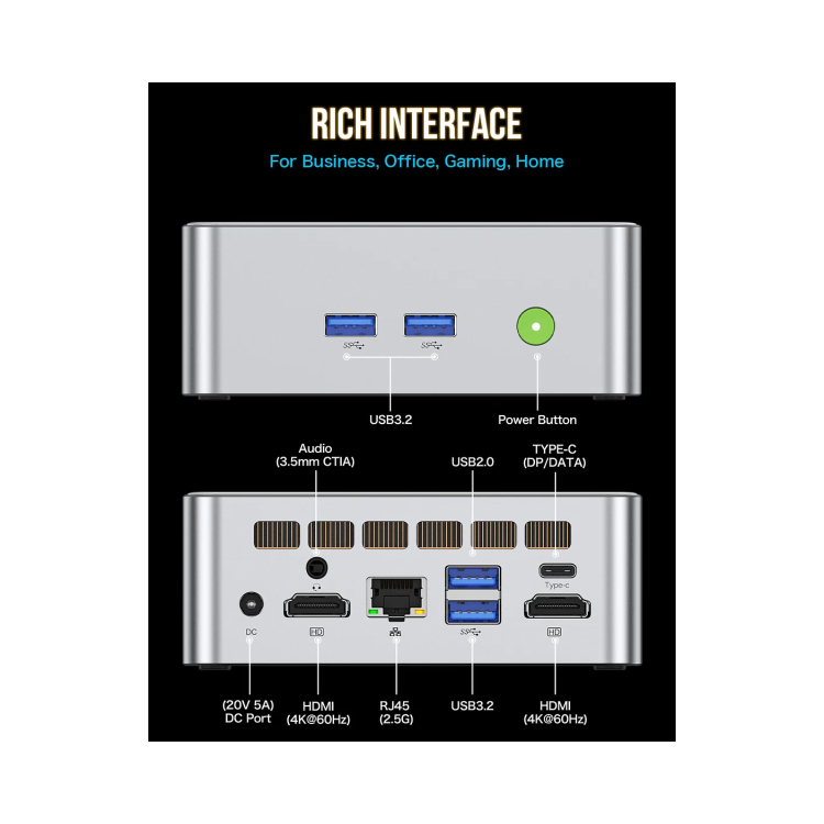 GMKTec NucBox M3 Intel Core i5-12450H 16GB RAM 1TB SSD Windows 11 Pro Mini PC