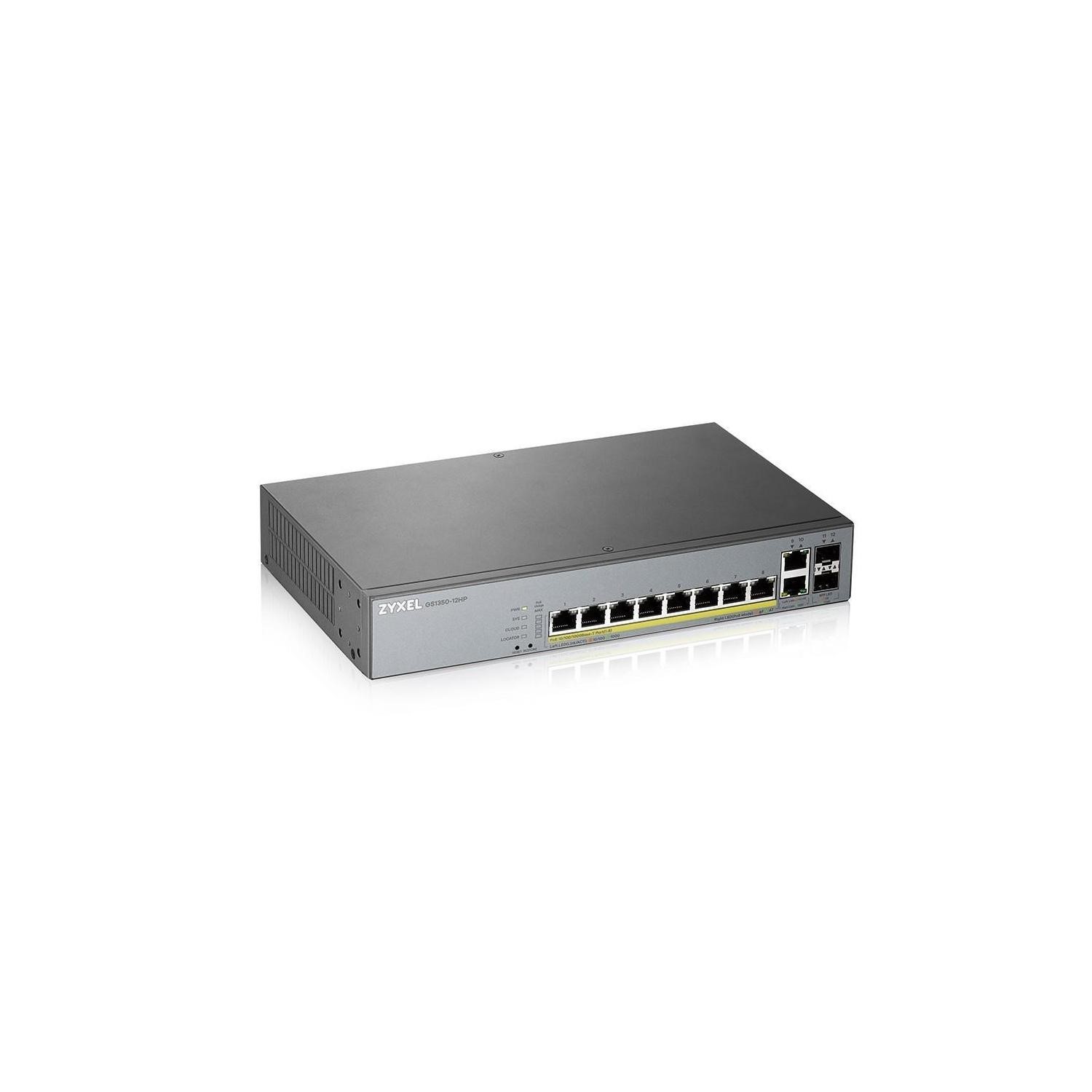 Zyxel Grey Gs1350-12Hp 8-Port Gigabit Ethernet Poe L2 Desktop Managed Switch