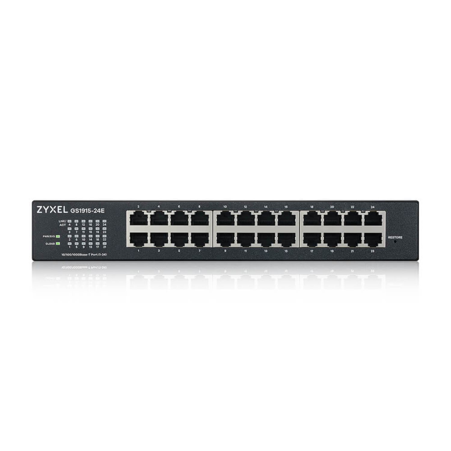 Zyxel Black Gs1915-24E 24-Port Smart Managed Rackmount Gigabit Switch