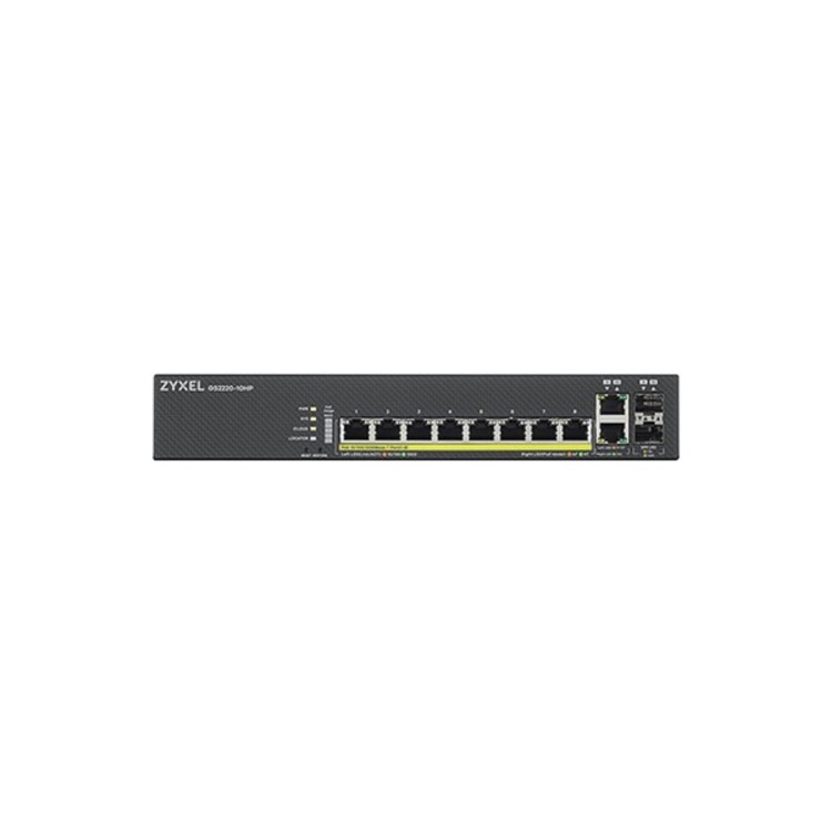 Zyxel GS2220-10HP - Switch - Managed - 8 x 10/100/1000 PoE+ + 2 x combo Gigabit SFP - rack-mountable