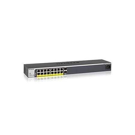 NETGEAR ProSAFE Easy-Mount 16-Port PoE+ Gigabit Smart Managed Switch with 2 SFP Ports