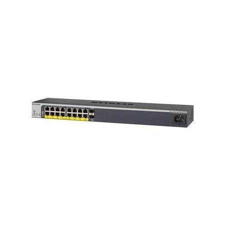 NETGEAR ProSAFE Easy-Mount 16-Port PoE+ Gigabit Smart Managed Switch with 2 SFP Ports
