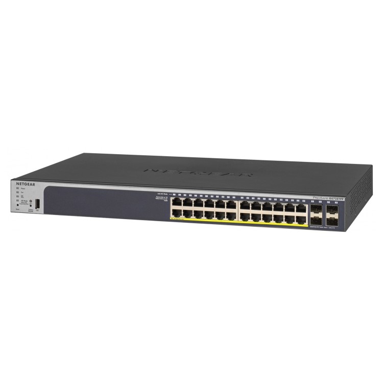 Netgear GS728TPP Managed L2/L3/L4 Gigabit Ethernet 10/100/1000 Black 1U Power over Ethernet PoE