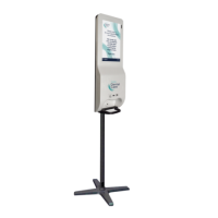 Hygiene Tech Floor Standing Digital signage screen with hand sanitiser - plug and play USB