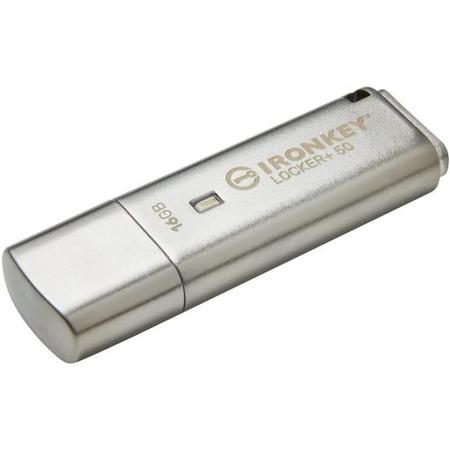 Kingston IronKey Locker+ 50 16GB Encrypted USB 3.2 Flash Drive