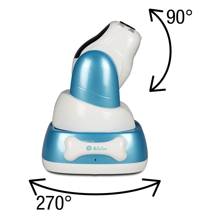 electriQ 480p Wifi Pet Monitoring Pan Tilt Zoom Camera with 2-way Audio & dedicated App - Blue