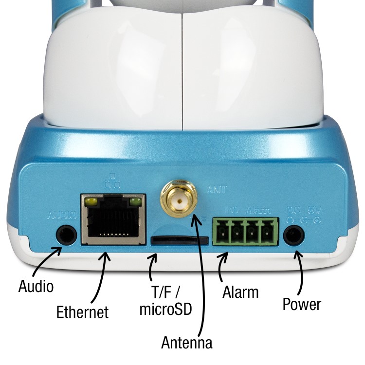 electriQ 480p Wifi Pet Monitoring Pan Tilt Zoom Camera with 2-way Audio & dedicated App - Blue