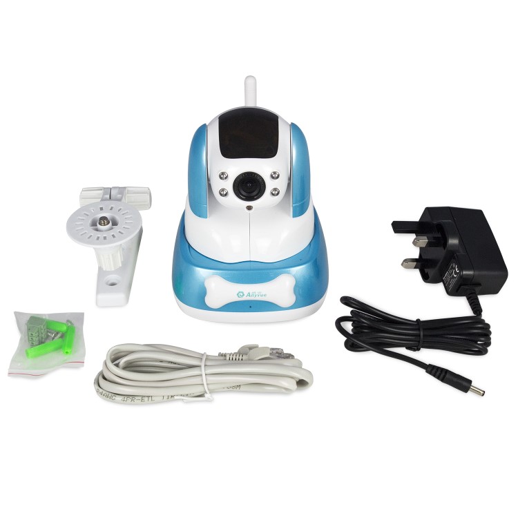 electriQ 480p Wifi Pet Monitoring Pan Tilt Zoom Camera with 2-way Audio & dedicated App - Blue