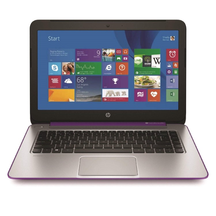 HP Stream 14 Quad Core 2GB 32GB SSD 14 inch Windows 8.1 Laptop in Purple & Silver
