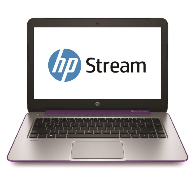 HP Stream 14 Quad Core 2GB 32GB SSD 14 inch Windows 8.1 Laptop in Purple & Silver