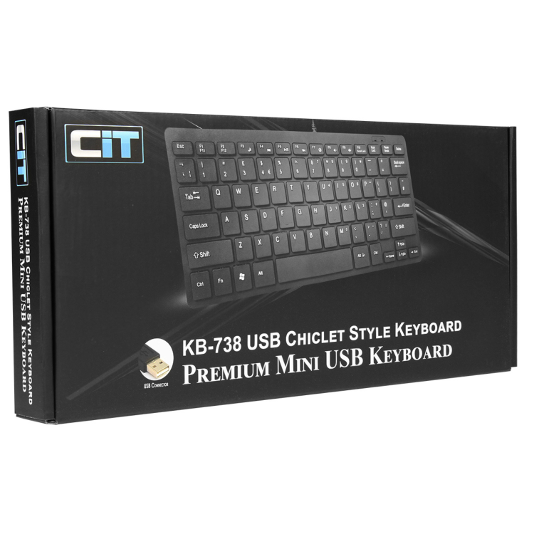 CiT WK-738 Premium Mini USB Black Keyboard