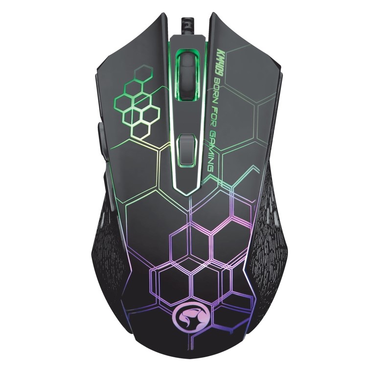 Marvo Scorpion KM409 7 Colour Rainbow LED Wired Gaming Keyboard & Mouse Set