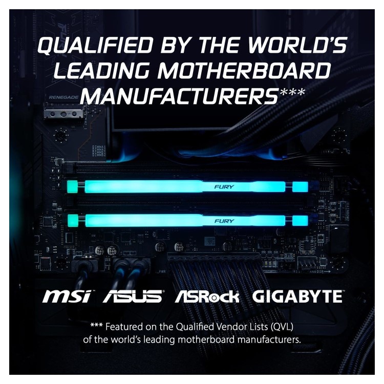 Kingston FURY Beast RGB 32GB (2x16GB) DIMM 6000MT/s DDR5 Desktop Memory