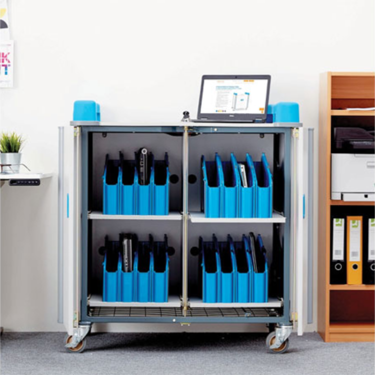 LapCabbyMini 32V - 32 Port Vertical Laptop Charging Trolley