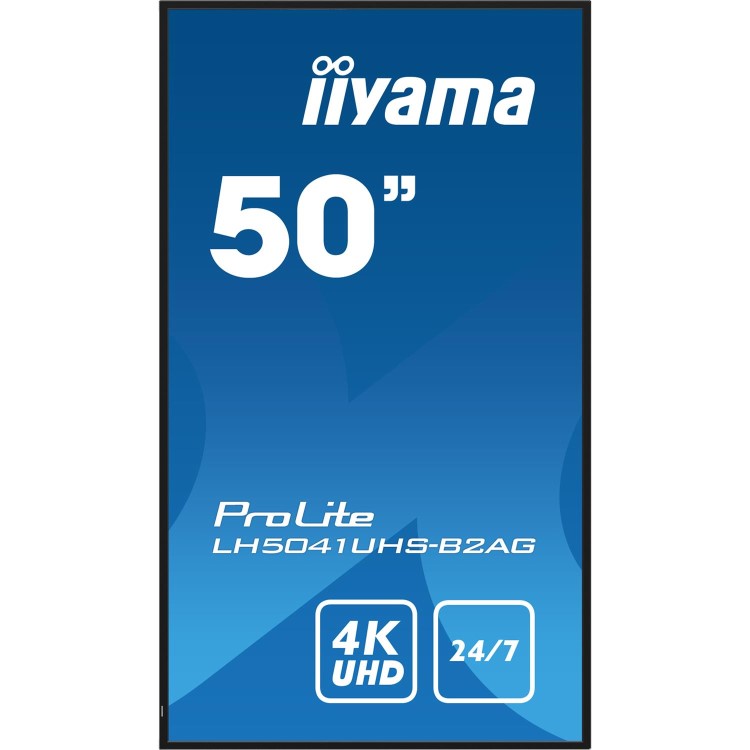 Iiyama 50" Professional Digital Signage display with 4K UHD resolution and 24/7 operating time