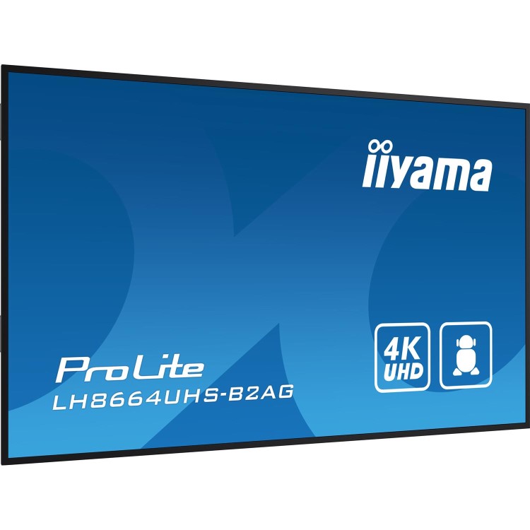Iiyama 86" 4K UHD professional digital signage display with advanced control and connectivity options
