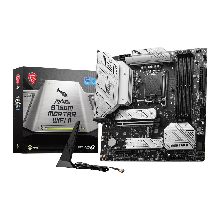 MSI MAG B760M Mortar WiFi II Intel B760 LGA 1700 DDR5 Micro ATX Motherboard