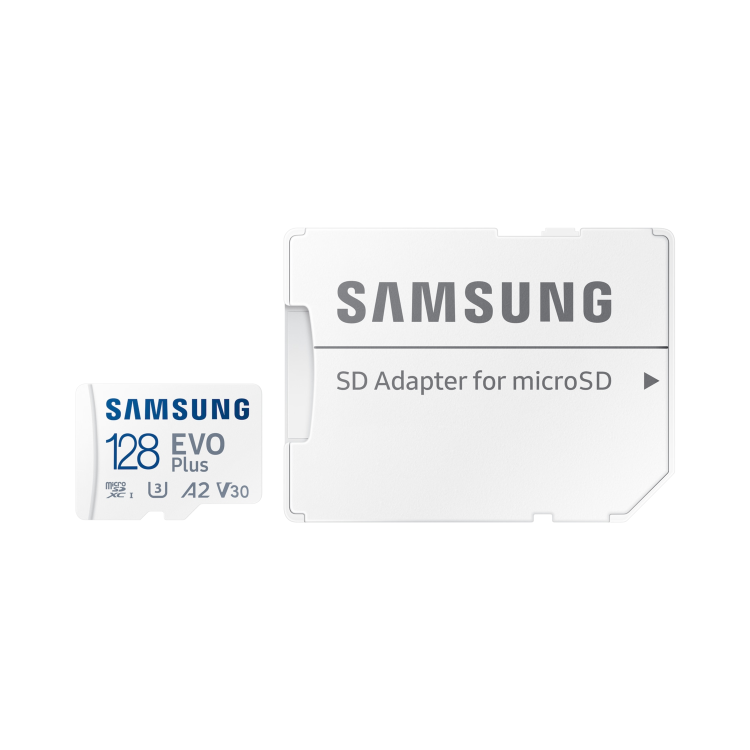 Samsung EVO Plus 128GB MicroSDXC Memory Card + microSD to SD adapter