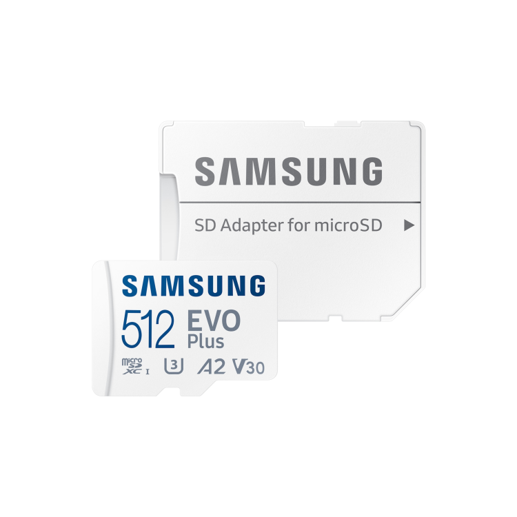 Samsung EVO Plus 512GB MicroSDXC Memory Card + microSD to SD adapter