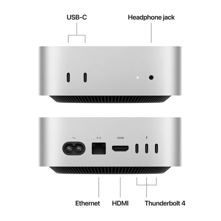 Apple Mac Mini M4 24GB RAM 512GB SSD 10-Core GPU - Silver