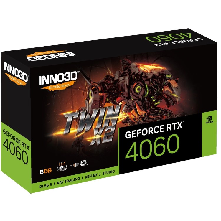 INNO3D NVIDIA GeForce RTX 4060 Twin X2 8GB 2460MHz GDDR6 OC Graphics Card