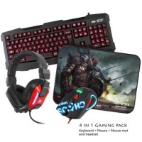 Sumvision - LED Gaming Keyboard Mouse Headset & Mouse Mat - Nemesis Kane Pro Edition 4 in 1 Chaos Pack